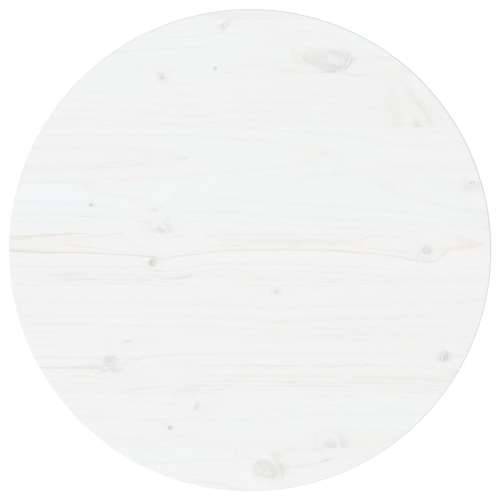 Ploča za stol bijela Ø 60 x 2,5 cm od masivne borovine