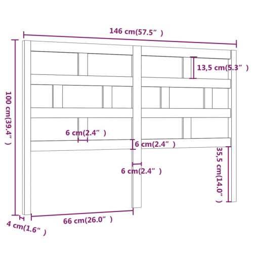 Uzglavlje za krevet 146 x 4 x 100 cm od masivne borovine - Prirodna 146 x 100 cm 1 Cijena