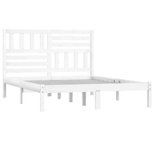 Okvir za krevet od masivne borovine bijeli 140 x 190 cm - Bijela 140 x 190 cm Cijena