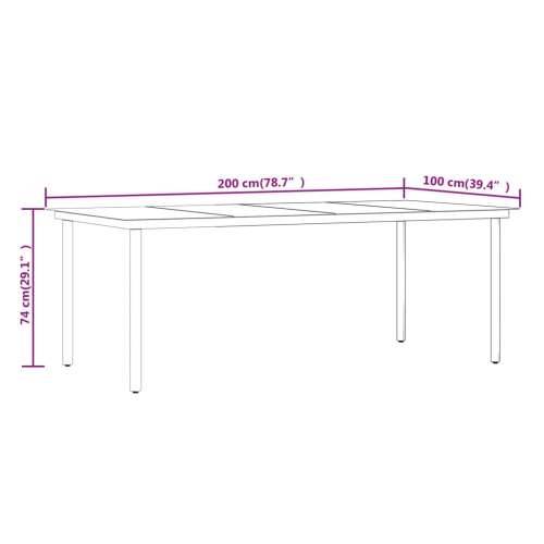 Vrtna garnitura - 7-dijelni vrtni blagovaonski set crni - Crna Dužina stola 200 cm 6 Cijena