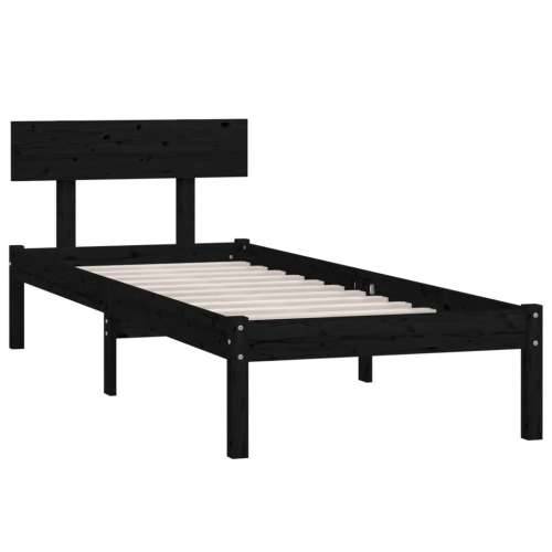 Okvir za krevet od masivnog drva crni 75 x 190 cm mali - Crna 75 x 190 cm Cijena