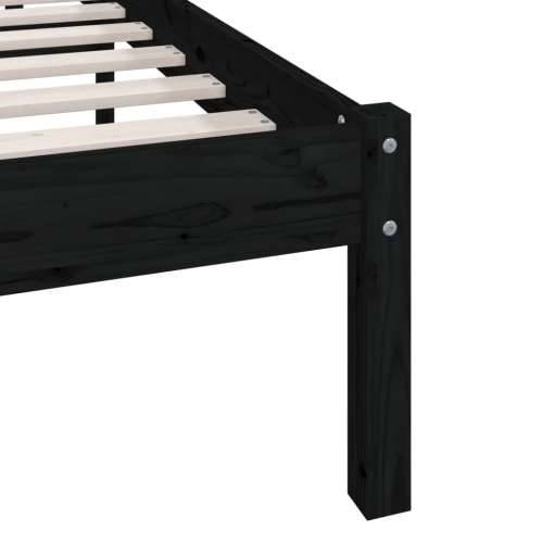 Okvir za krevet od masivnog drva crni 75 x 190 cm mali - Crna 75 x 190 cm Cijena