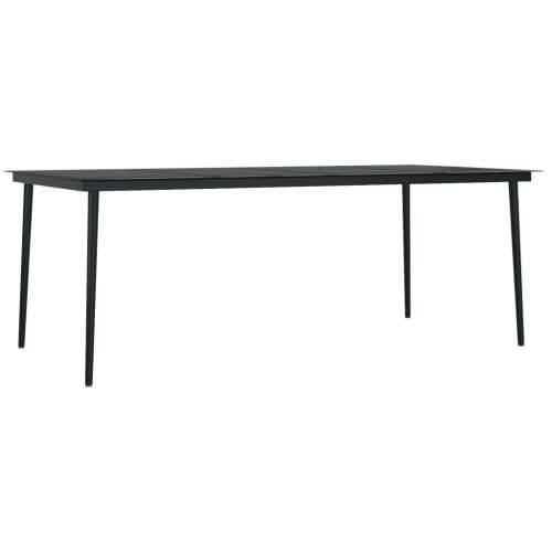 Vrtni blagovaonski stol crni 200 x 100 x 74 cm čelik i staklo Cijena