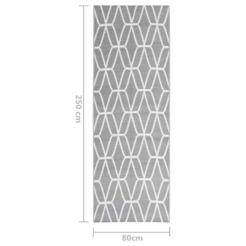 Vanjski tepih ARAKIL sivi 80 x 250 cm PP - Siva i bijela 80 x 250 cm 1 Cijena