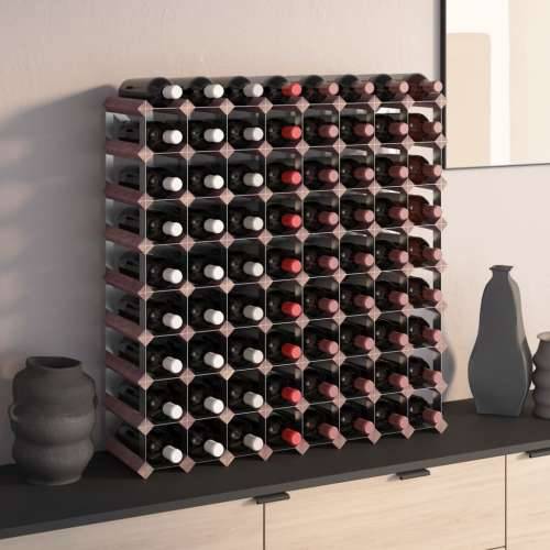 Stalak za vino za 72 boce smeđi od masivne borovine