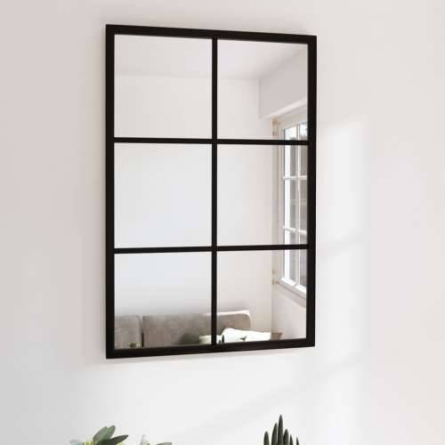 Zidno ogledalo crno 60 x 40 cm metalno