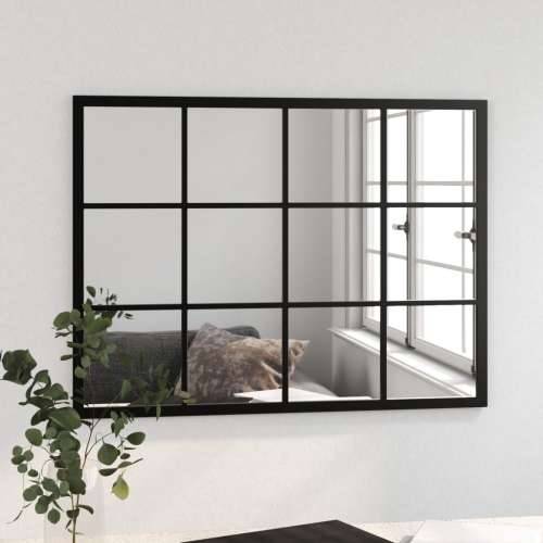 Zidno ogledalo crno 80 x 60 cm metalno Cijena