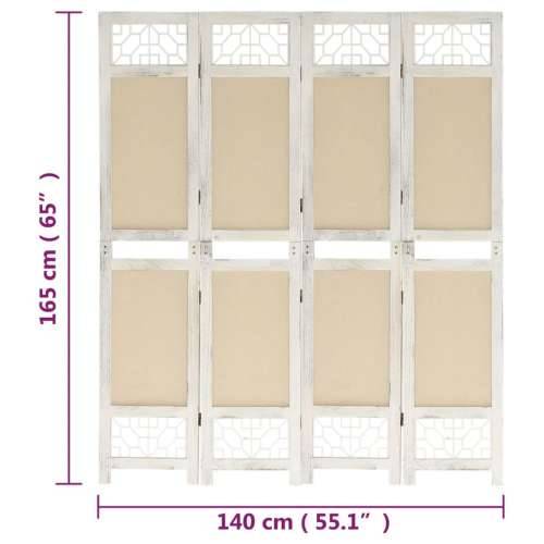 338559 4-Panel Room Divider Cream 140x165 cm Fabric Cijena
