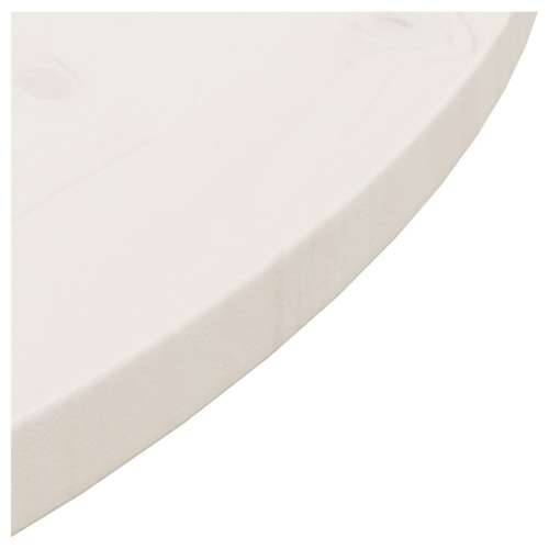 Ploča za stol bijela Ø 80 x 2,5 cm od masivne borovine Cijena
