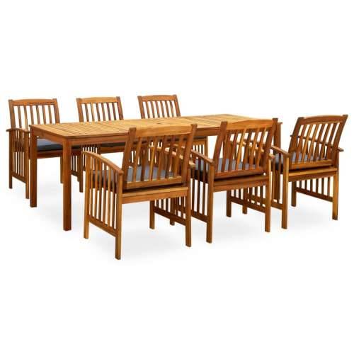 3058092 7 Piece Garden Dining Set with Cushions Solid Acacia Wood (45963+2x312131) - Tamno siva 6 Cijena