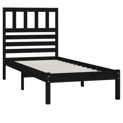 Okvir kreveta crni 75 x 190 cm mali od masivne borovine - Crna 75 x 190 cm Cijena