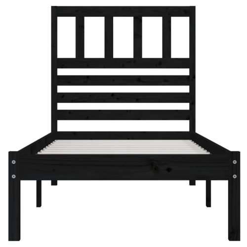 Okvir kreveta crni 75 x 190 cm mali od masivne borovine - Crna 75 x 190 cm Cijena
