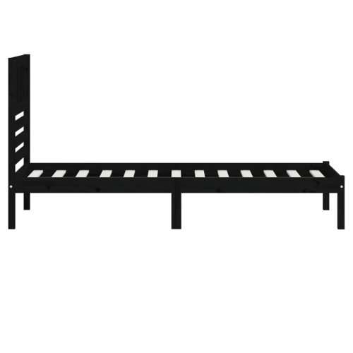 Okvir kreveta crni 75 x 190 cm mali od masivne borovine - Crna 75 x 190 cm Cijena
