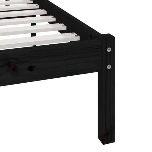 Okvir kreveta crni 75 x 190 cm mali od masivne borovine - Crna 75 x 190 cm Cijena