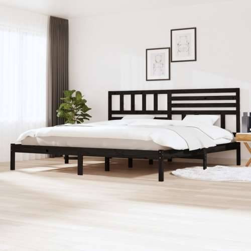 Okvir za krevet od masivne borovine crni 200 x 200 cm - Crna 200 x 200 cm Cijena