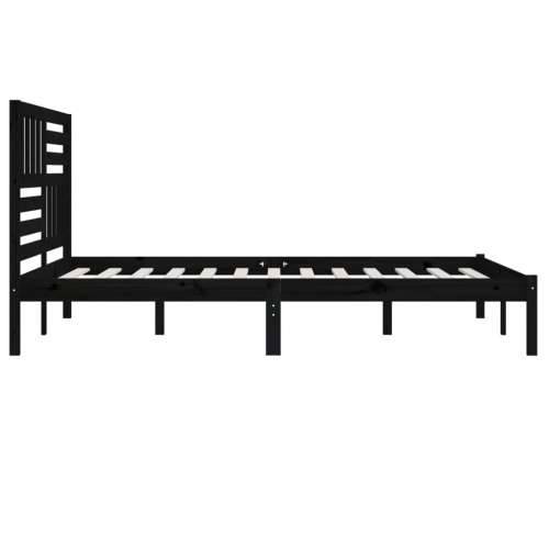 Okvir za krevet od masivne borovine crni 200 x 200 cm - Crna 200 x 200 cm Cijena