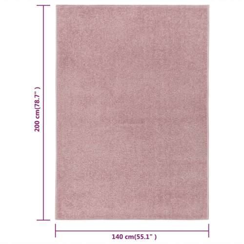 Tepih s kratkim vlaknima 140 x 200 cm ružičasti Cijena