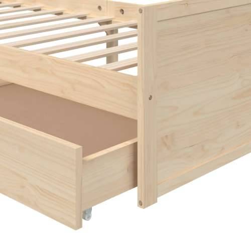 Okvir za krevet sa ladicama od masivne borovine 90 x 200 cm - Smeđa Cijena