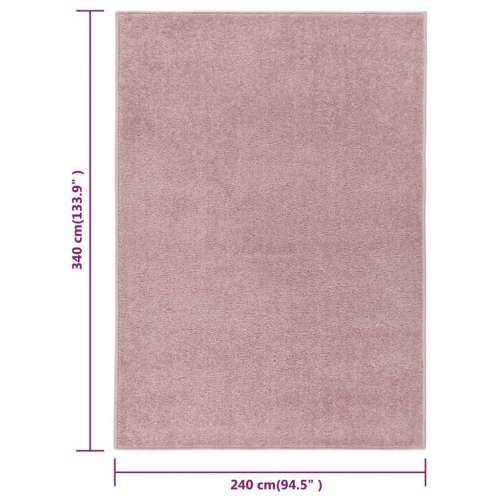Tepih s kratkim vlaknima 240 x 340 cm ružičasti Cijena