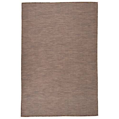 Vanjski tepih ravnog tkanja 120 x 170 cm smeđi Cijena