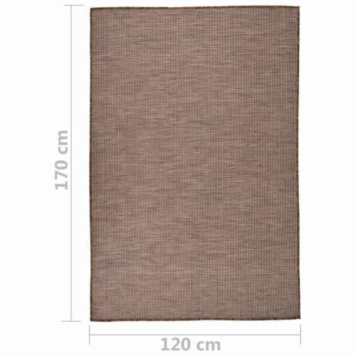 Vanjski tepih ravnog tkanja 120 x 170 cm smeđi Cijena