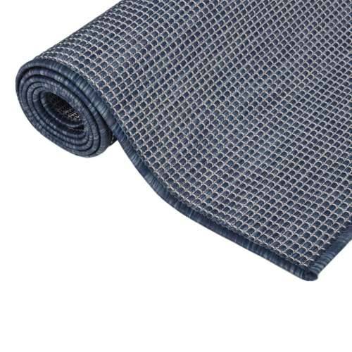 Vanjski tepih ravnog tkanja 140 x 200 cm plavi Cijena