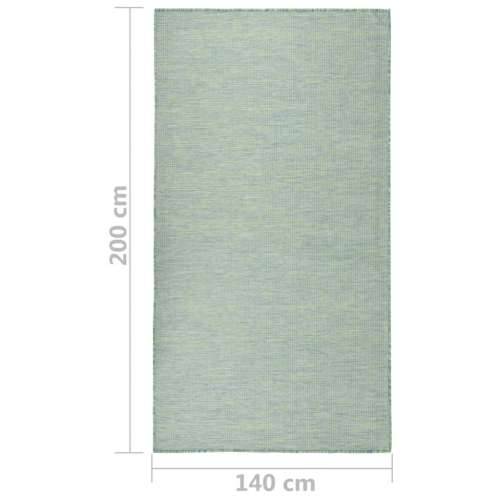 Vanjski tepih ravnog tkanja 140 x 200 cm tirkizni Cijena