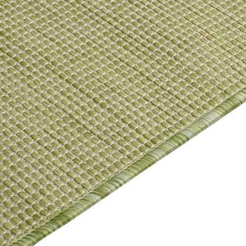 Vanjski tepih ravnog tkanja 140 x 200 cm zeleni Cijena