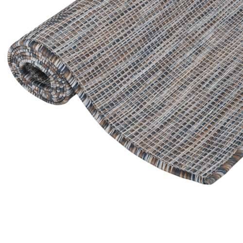 Vanjski tepih ravnog tkanja 120 x 170 cm smeđe-plava Cijena