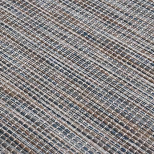 Vanjski tepih ravnog tkanja 120 x 170 cm smeđe-plava Cijena