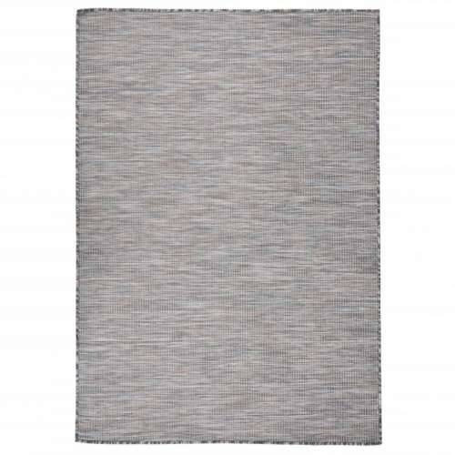 Vanjski tepih ravnog tkanja 140x200 cm smeđe-plava Cijena