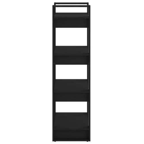 Ormarić za knjige / pregrada crni 60x35x125 cm od masivnog drva - Crna 1 Cijena