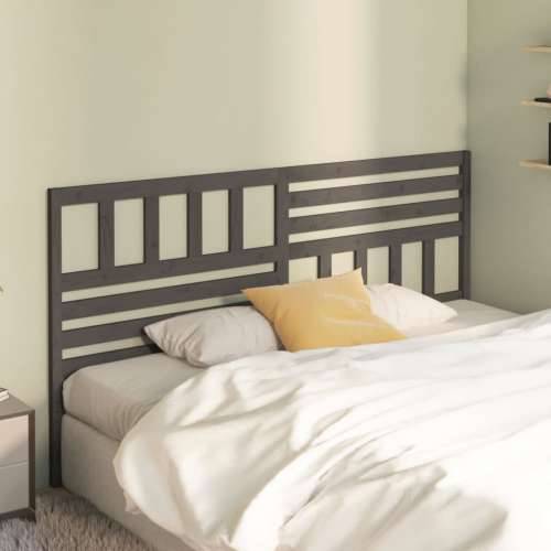 Uzglavlje za krevet sivo 186 x 4 x 100 cm od masivne borovine Cijena