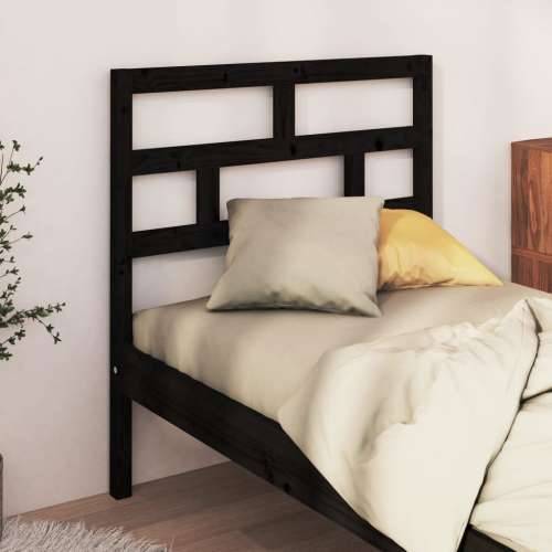 Uzglavlje za krevet crno 81 x 4 x 100 cm od masivne borovine Cijena