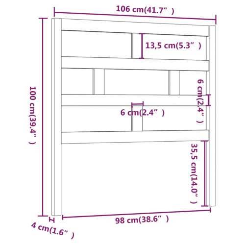 Uzglavlje za krevet boja meda 106 x 4 x 100 cm masivna borovina - boja meda 106 x 100 cm 1 Cijena