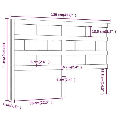 Uzglavlje za krevet 126 x 4 x 100 cm od masivne borovine - Prirodna 126 x 100 cm 1 Cijena
