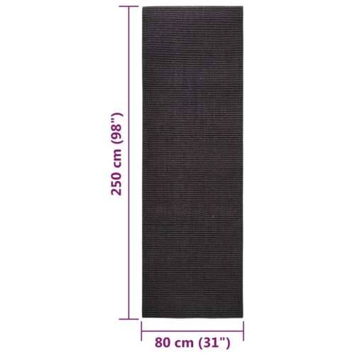 Tepih od prirodnog sisala 80 x 250 cm crni Cijena