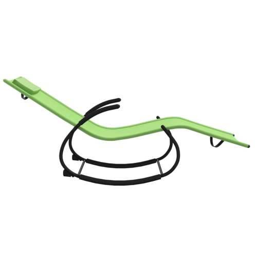 Ljuljajuća ležaljka za sunčanje od čelika i tekstilena zelena Cijena