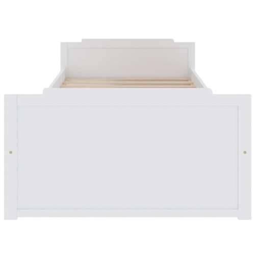 Okvir za krevet s ladicama bijeli 90 x 200 cm masivna borovina Cijena
