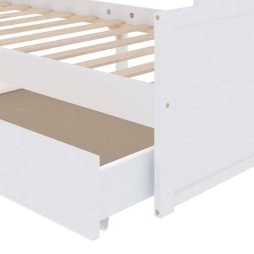 Okvir za krevet s ladicama bijeli 90 x 200 cm masivna borovina Cijena