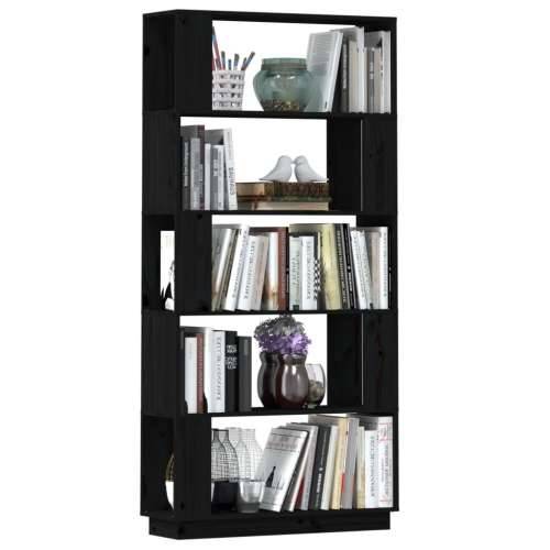 Ormarić za knjige / pregrada crni 80x25x163,5 cm od borovine - Crna 1 Cijena