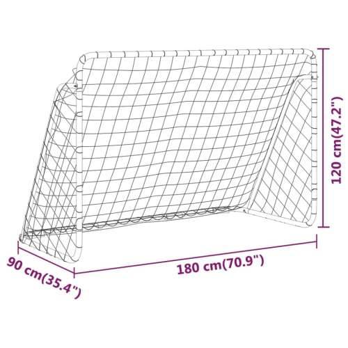 Nogometni gol s mrežom bijeli 180 x 90 x 120 cm čelčni Cijena
