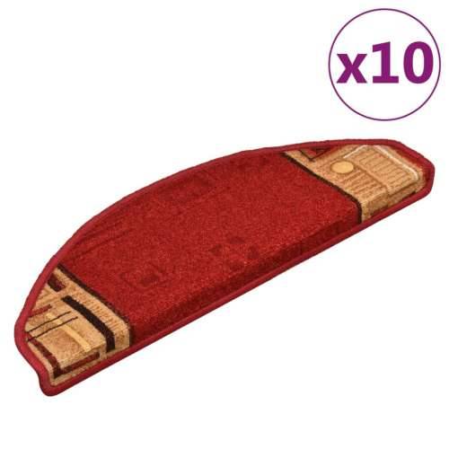 Otirači za stepenice samoljepljivi 10 kom 65x21x4 cm crveni - Crvena 10 Polukružno Cijena