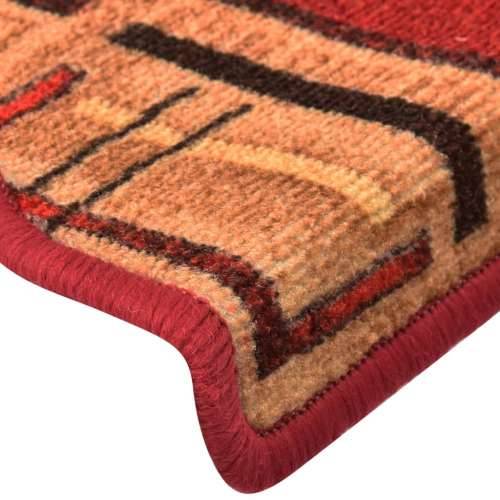 Otirači za stepenice samoljepljivi 10 kom 65x21x4 cm crveni - Crvena 10 Polukružno Cijena
