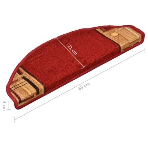 Otirači za stepenice samoljepljivi 10 kom 65x21x4 cm crveni - Crvena 10 Polukružno Cijena
