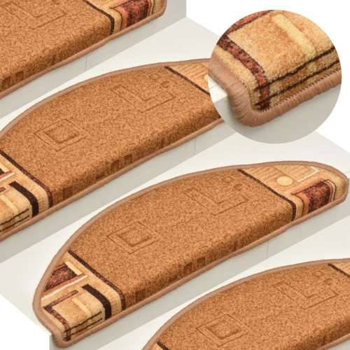 Otirači za stepenice samoljepljivi 5 kom 65x21x4 cm bež - Bež 5 Polukružno Cijena