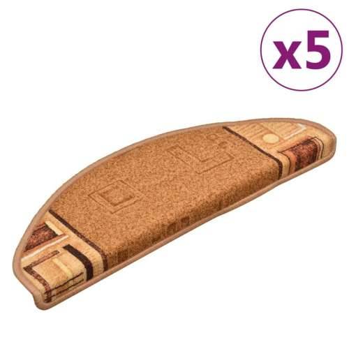 Otirači za stepenice samoljepljivi 5 kom 65x21x4 cm bež - Bež 5 Polukružno Cijena