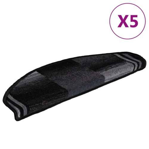 Otirači za stepenice samoljepljivi 5 kom 65x21x4 cm crno-sivi - Crna i siva 5 Polukružno Cijena