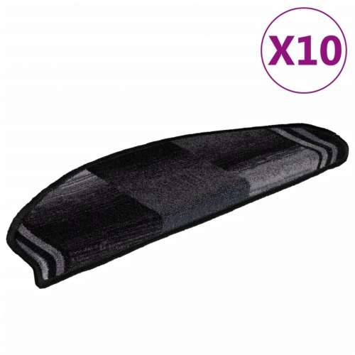 Otirači za stepenice samoljepljivi 10 kom 65x21x4 cm crno-sivi - Crna i siva 10 Polukružno Cijena