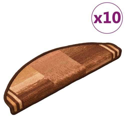 Otirači za stepenice samoljepljivi 10 kom 65x21x4 cm smeđi - Smeđa 10 Polukružno Cijena